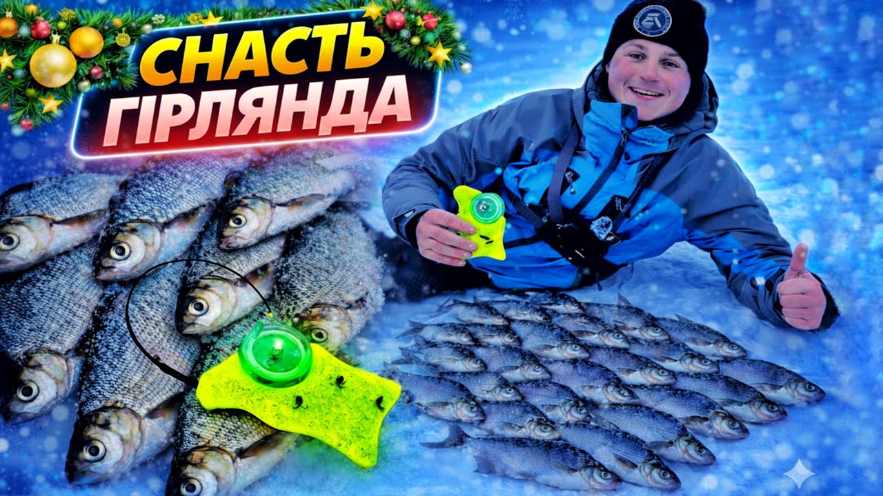 СНАСТЬ ГІРЛЯНДА! ЯК ЛОВИТИ? Ловля БІЛОЇ РИБИ на ГІРЛЯНДУ! Зимова Риболовля на Гірлянду