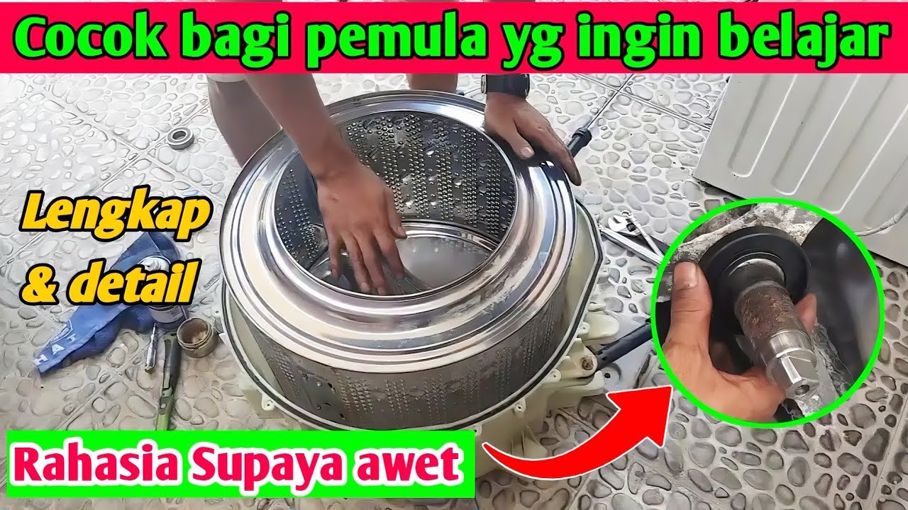 Cara ganti bearing mesin cuci front loading panasonic 