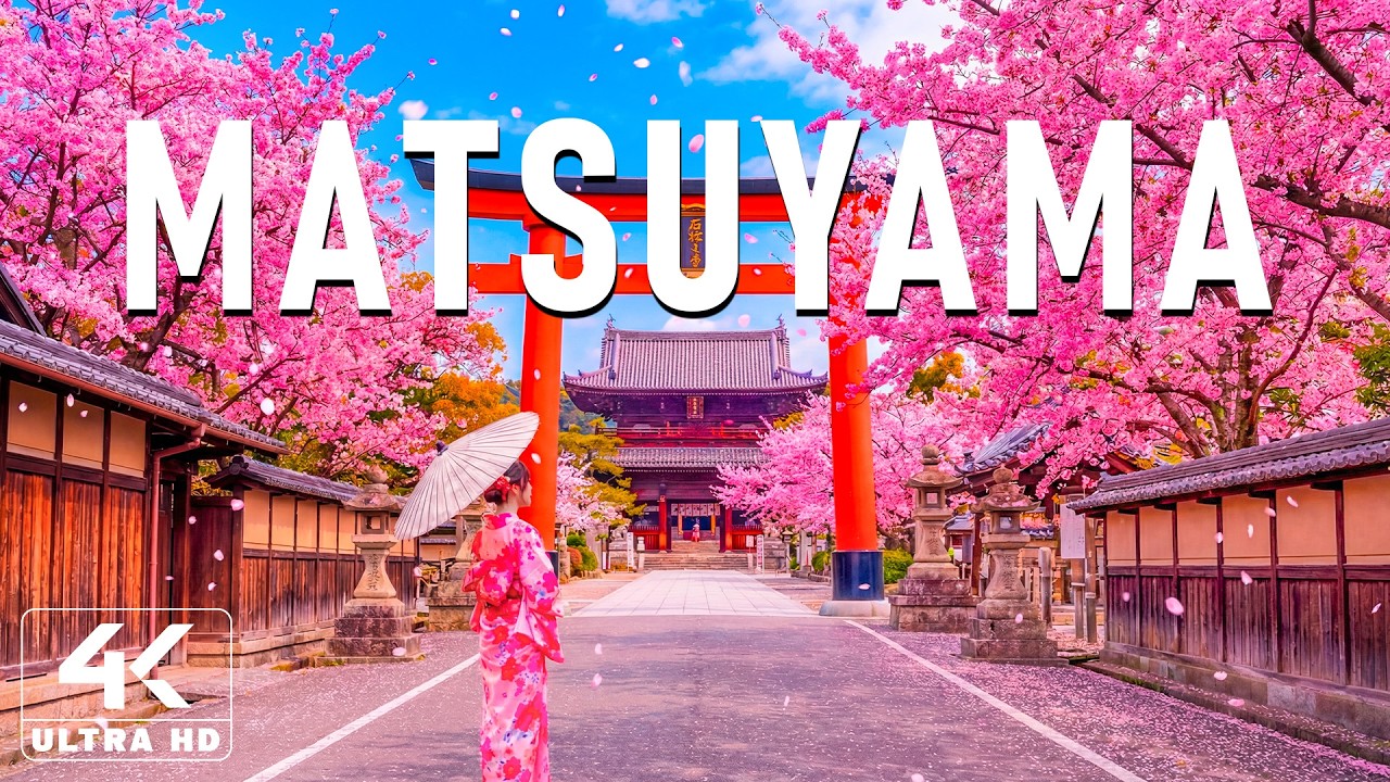 Spring in Matsuyama, Japan 4K 🌸 Discover Matsuyama Castle, Pink Sakura & Hilltop Views