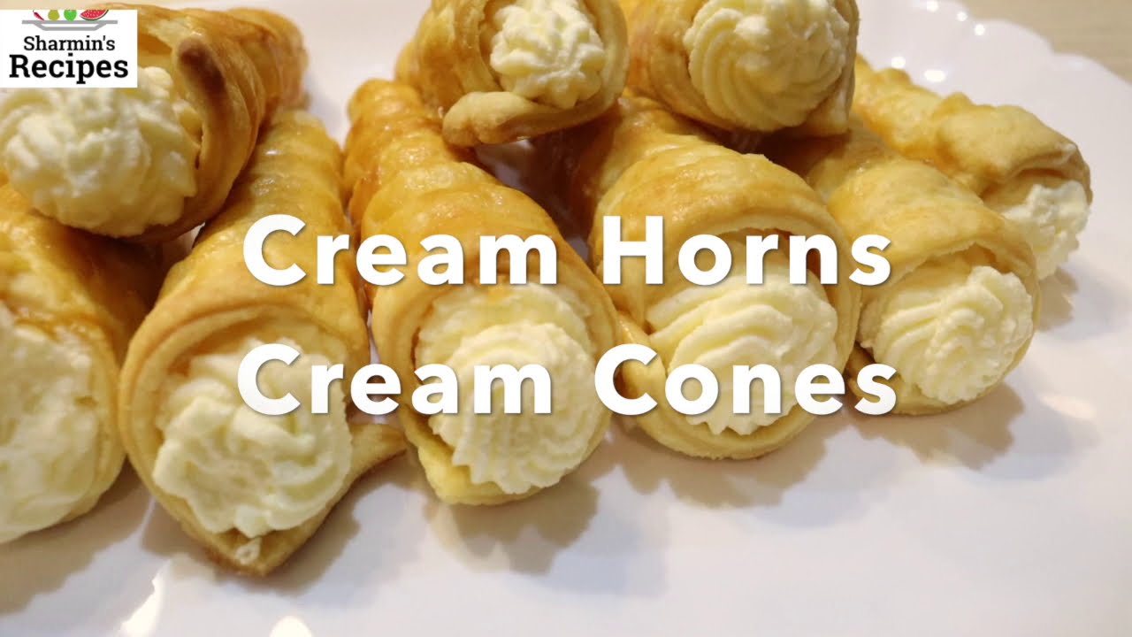 Puff Pastry Cones filled with  Cream - Easy Homemade Cream Horns Recipe| Cream Cone Recipe