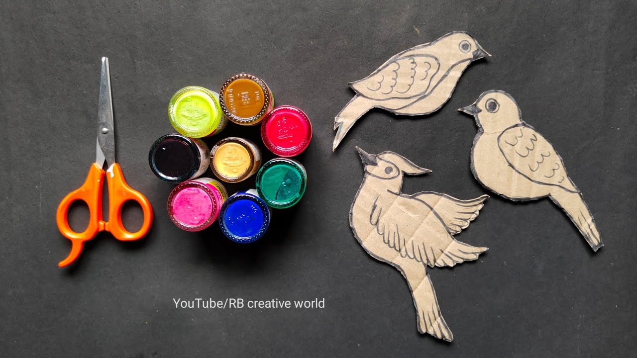 Simple Birds Wall Hanging Using Cardboard | How to make wall hanging
