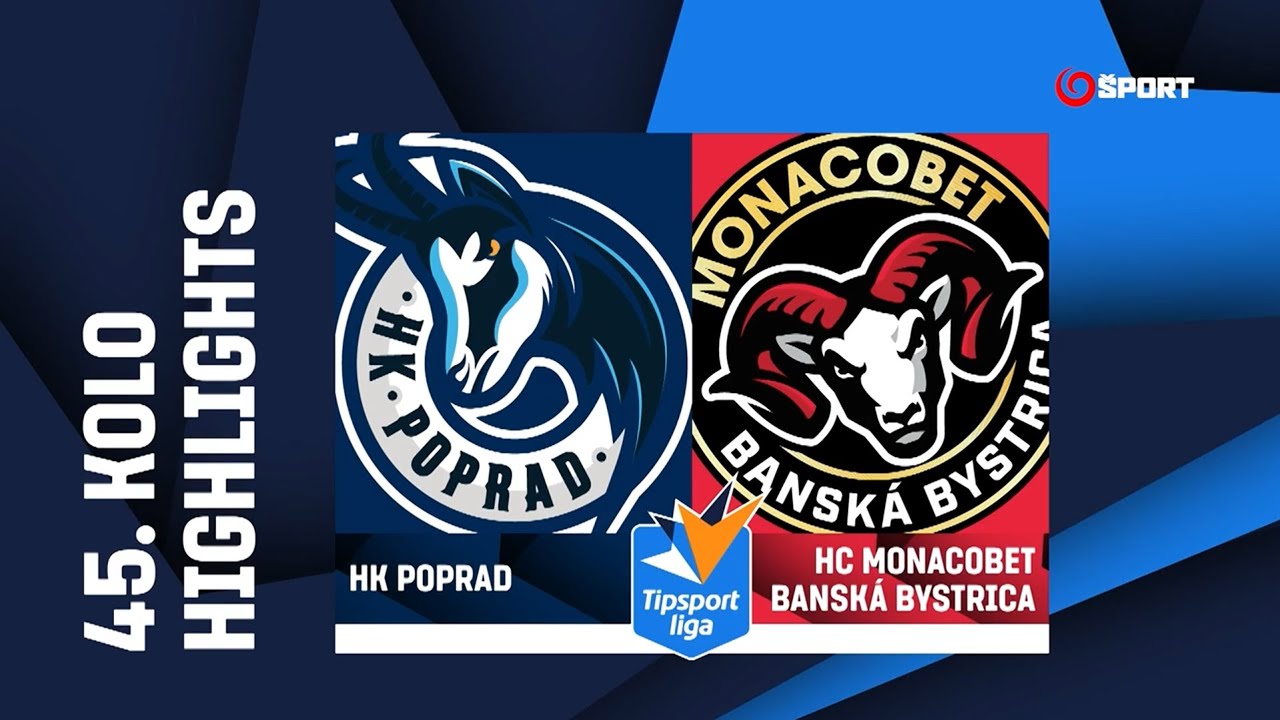 45. kolo: HK Poprad - HC MONACObet Banská Bystrica 5:2 (1:1, 2:1, 2:0)