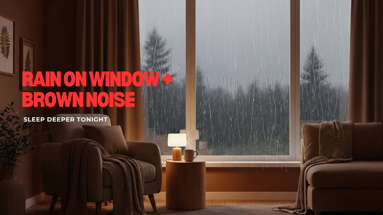 Rain on Window + Brown Noise  Sleep Deeper Tonight