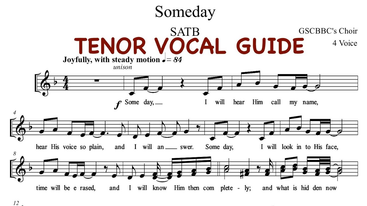 SOMEDAY - Tenor Vocal Guide
