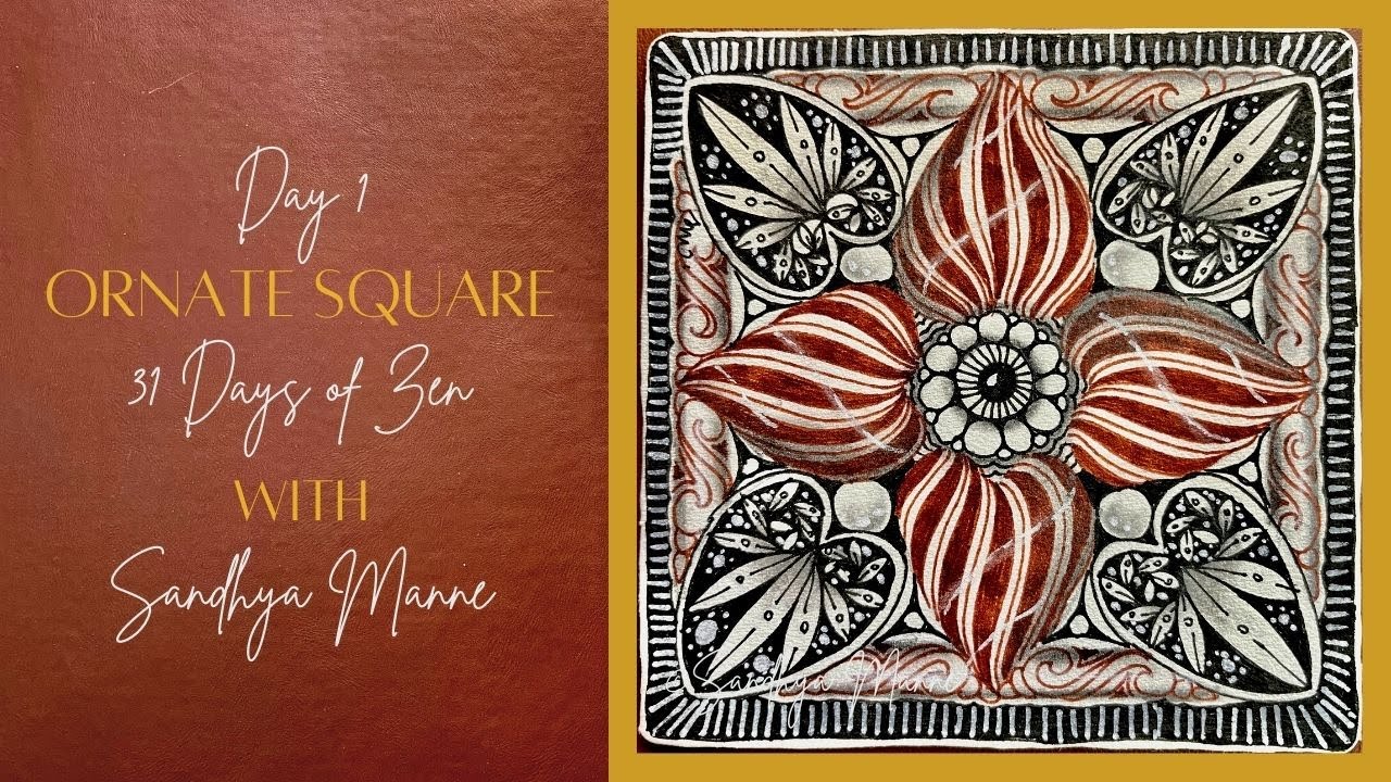 Day 1 of ORNATE SQUARE  with String 1, 31 Days of Zen!