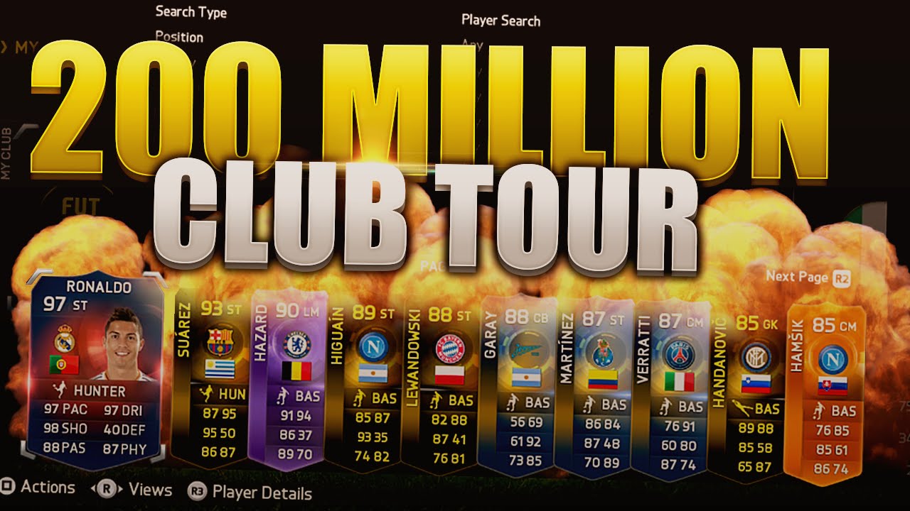 INCREDIBLE 200 MILLION CLUB TOUR!!! FIFA 15 ULTIMATE TEAM