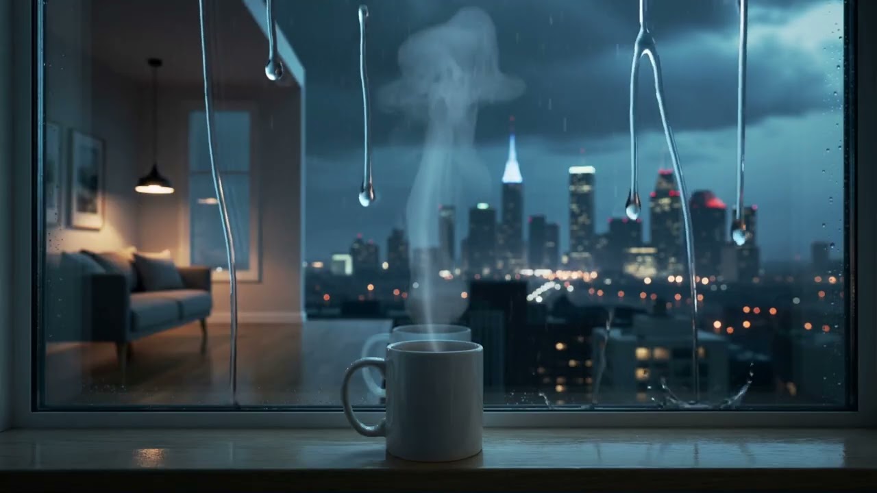 Cozy Rainy Night in Luxury Apartment 🌧️ Deep Sleep & Focus | Rain Sounds for Insomnia, Study