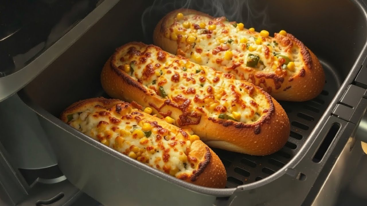 Air Fryer Käse Hot Dogs mit Mais – Wahnsinniger Cheese Pull in 10 Minuten! 🌭🧀🌽