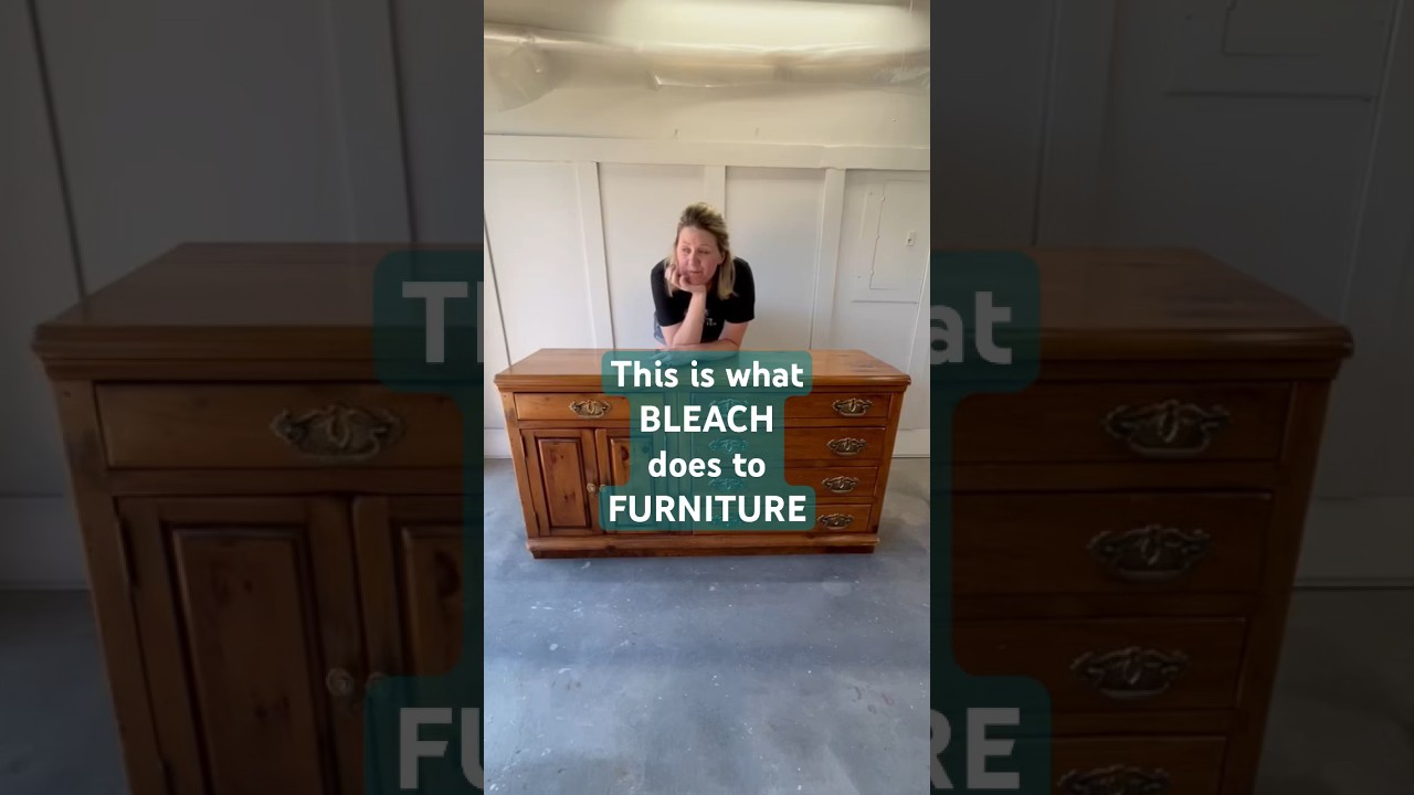 🪑Bleach vs Furniture! This was so cool! #furnitureflip #furnitureflipping #bleachingfurniture