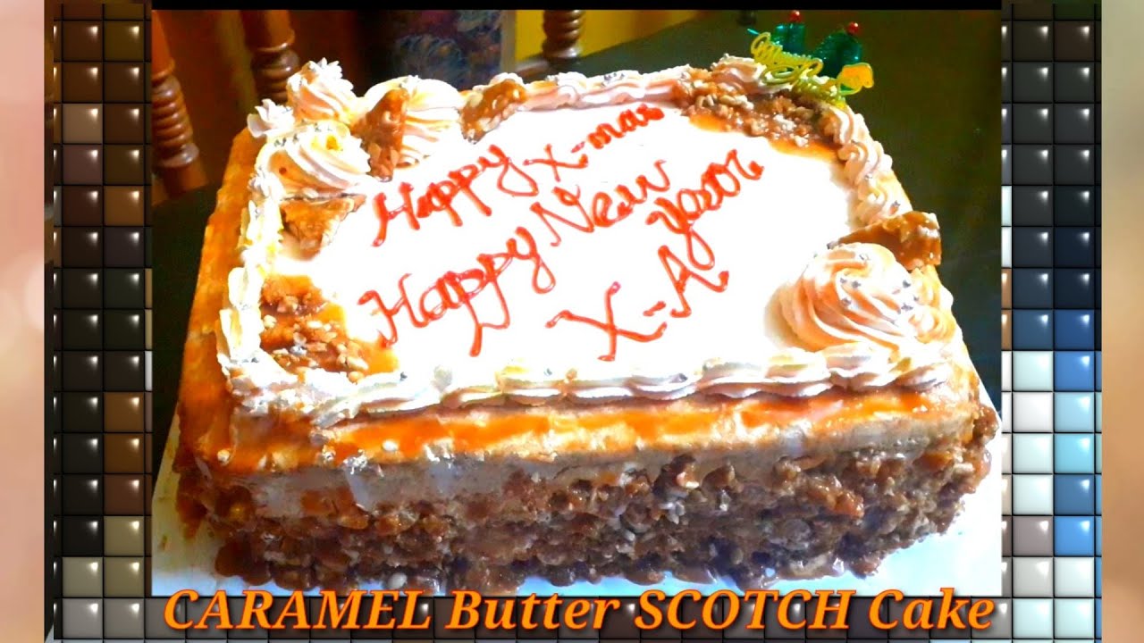 3kg caramel butterscotch cake//Butterscotch cake with caramel sauce and praline recipe//variety cake