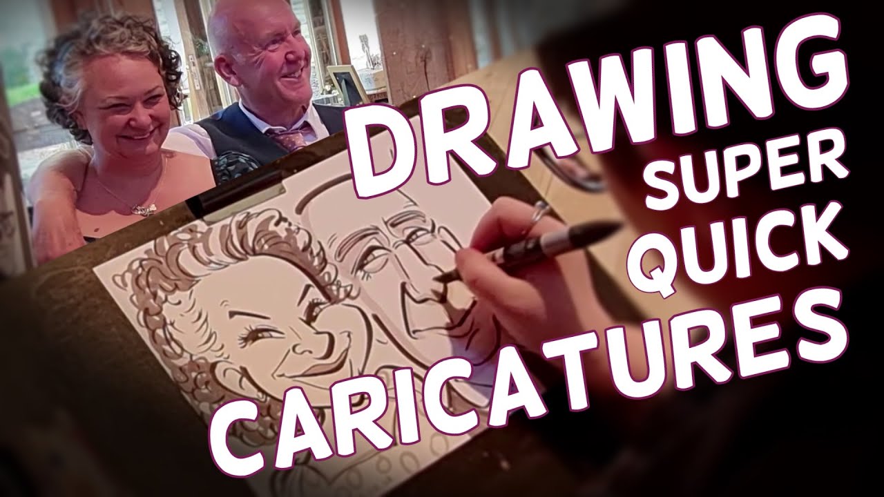 Drawing live wedding caricatures - Vix Caricatures - 20230520_163426