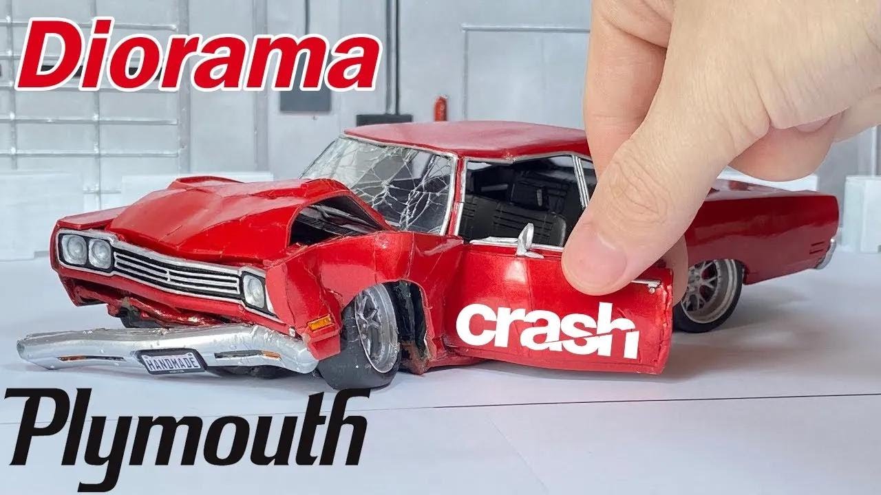 Cómo hacer una diorama de auto chocado en plastilina a escala 1:24, ideal para pruebas de choque