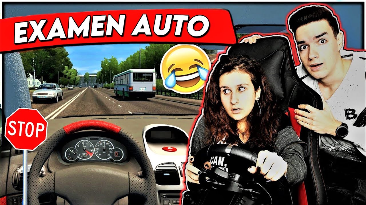 😂EXAMEN AUTO cu MIRUNA la VOLAN! pe City Car Driving!