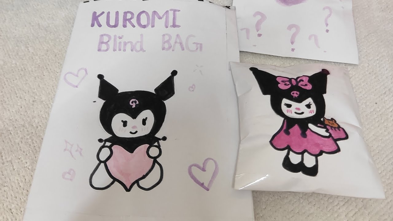 How to make kuromi blind bag + how to make paper squishy 🎀✨