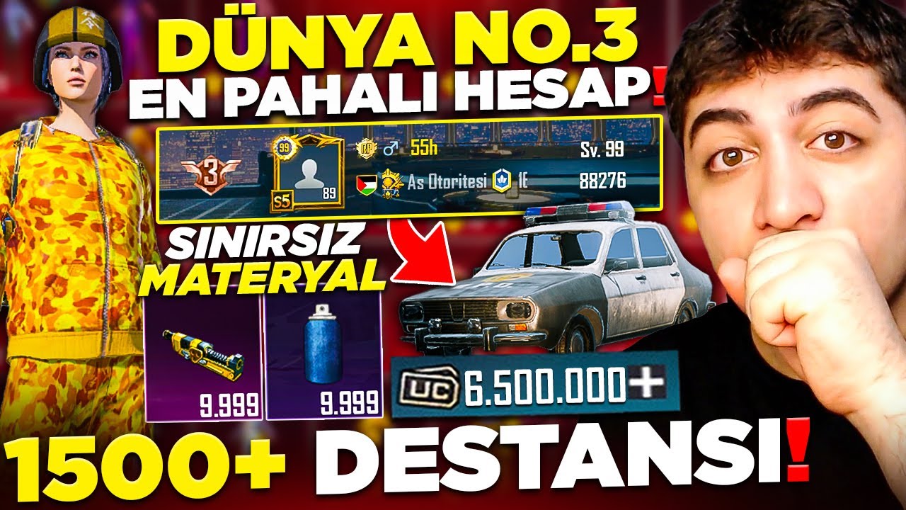 BU KİM? 3 G&Uuml;NDE 6.500.000 UC HARCAMIŞ! (D&Uuml;NYA NO.3) | PUBG Mobile