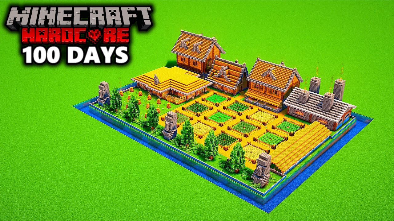 I Survived 100 Days in a SUPERFLAT WORLD in Hardcore Minecraft