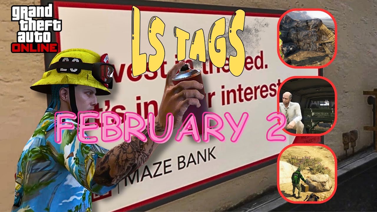 LS TAGS, SHIPWRECK & GUN VAN Locations - FEBRUARY 2| GTA ONLINE