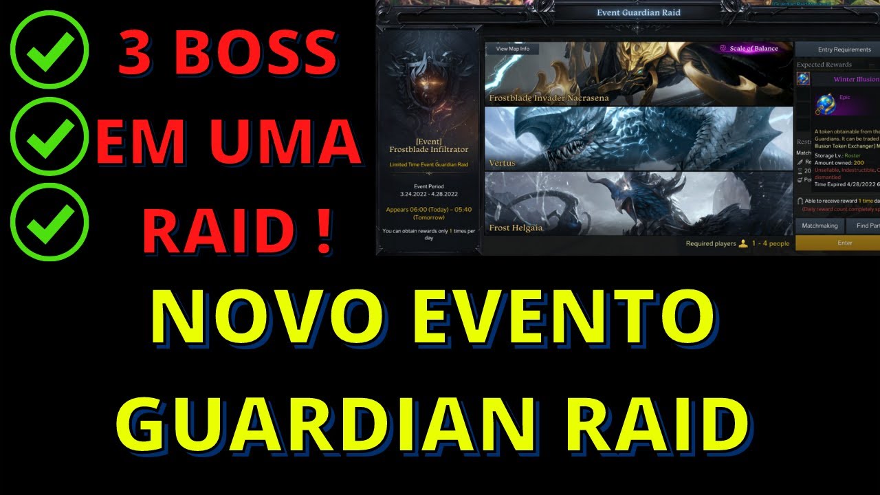 NOVO EVENTO GUARDIAN RAID, 3 BOSS EM UMA RAID !!! - LOST ARK