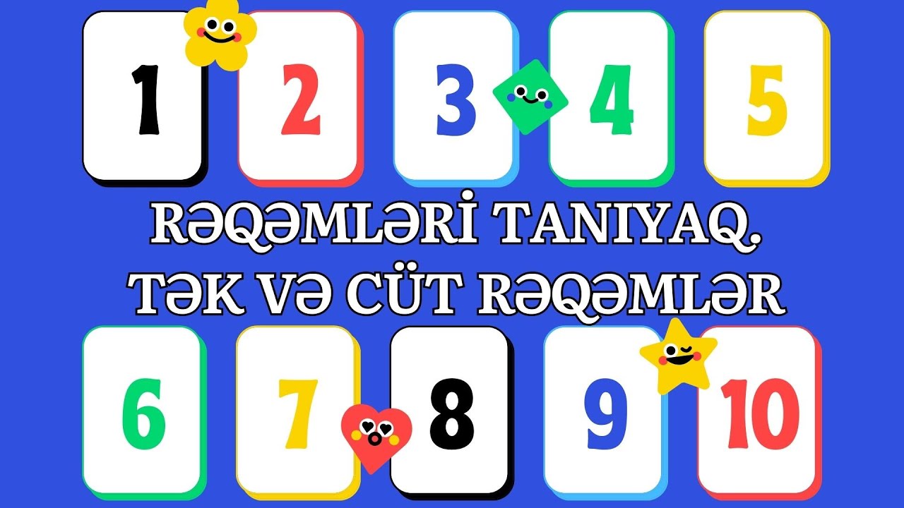 Reqemleri taniyaq | Tek ve cut ededler | Cizgifilm