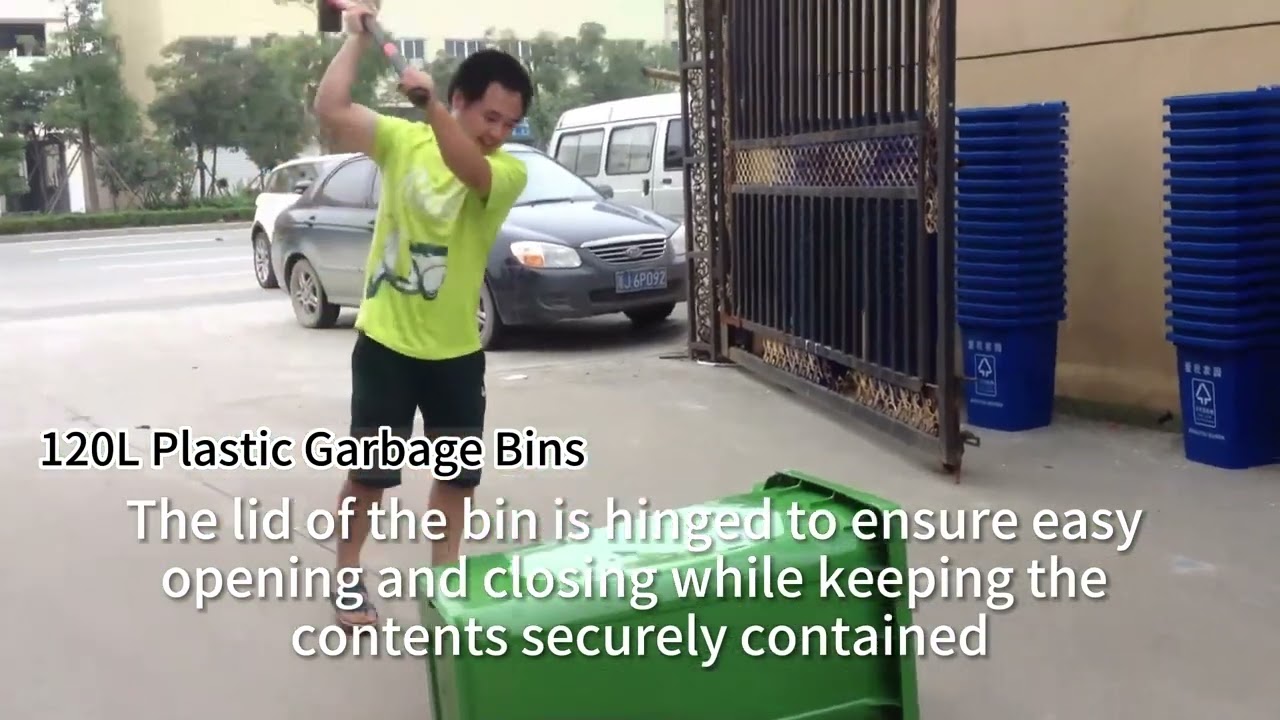 120L Plastic Garbage Bins With 2 Wheels