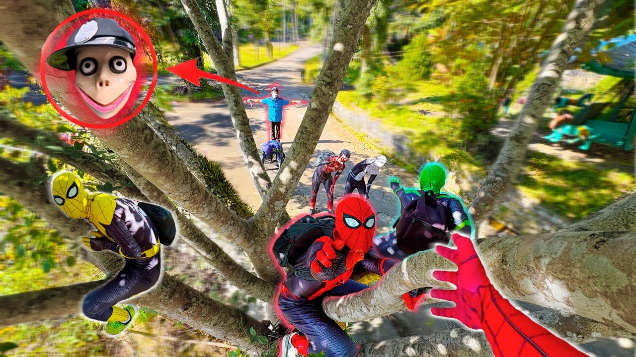 8 Spider-Man Bros Escape From Serbian Guard Dancing in an ABANDONED Amusement Park...! ( POV Tense )