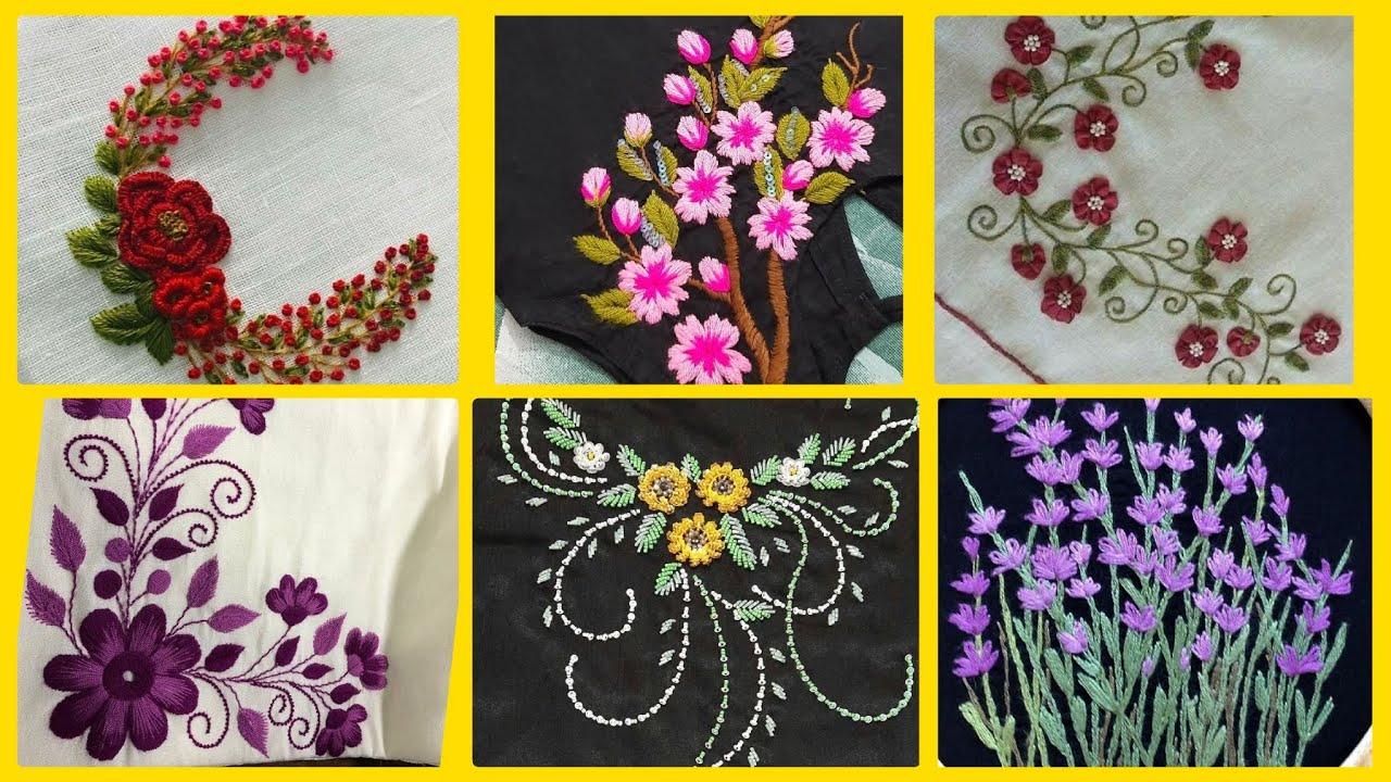 Latest Hand embroidery design || Ribbin Embroidery for kurti || Amazing corner design