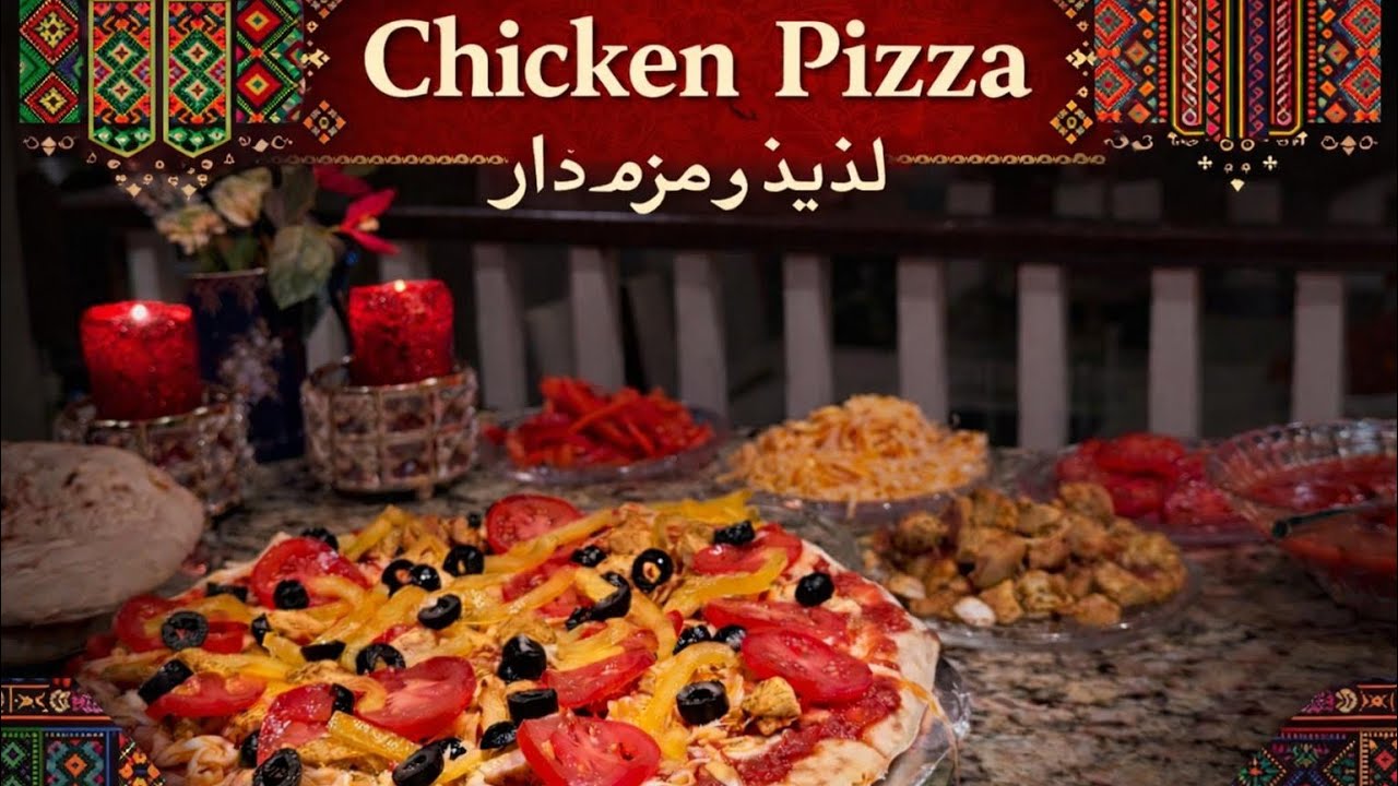 How to make easy crispy Homemade chicken pizza 🇨🇩🇭🇷🇨🇿🇩🇴