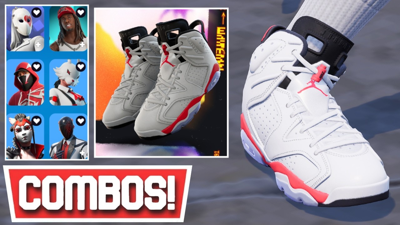 *NEW* BEST AIR JORDAN 6 RETRO OG 'WHITE INFRARED' KICKS COMBOS! | Fortnite