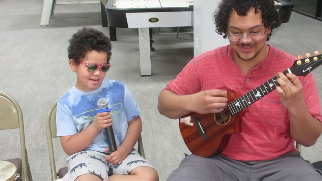 Jesus Loves Me.  Our Ukulele Band.  Aiden and Jakobi.