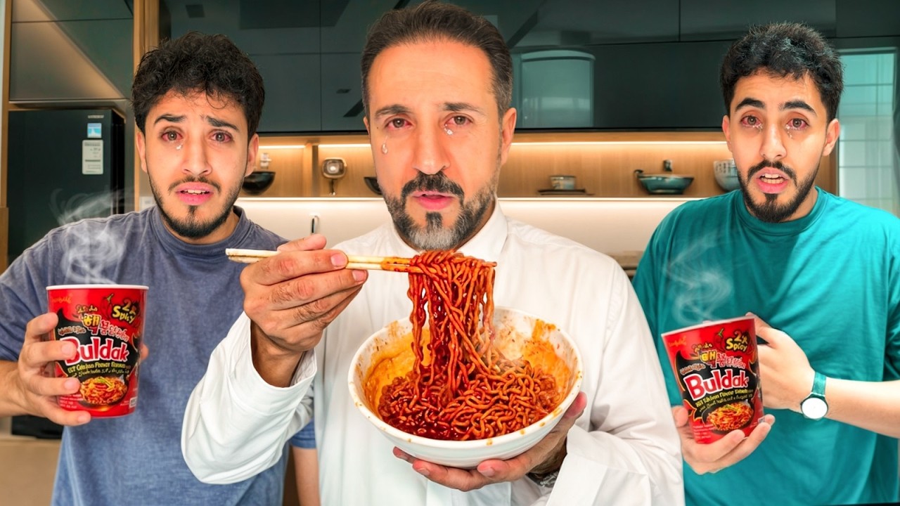 تحدي أحر اندومي بالعالم 🌶️🔥 والخسران نتحكم فيه يوم كامل 😳!