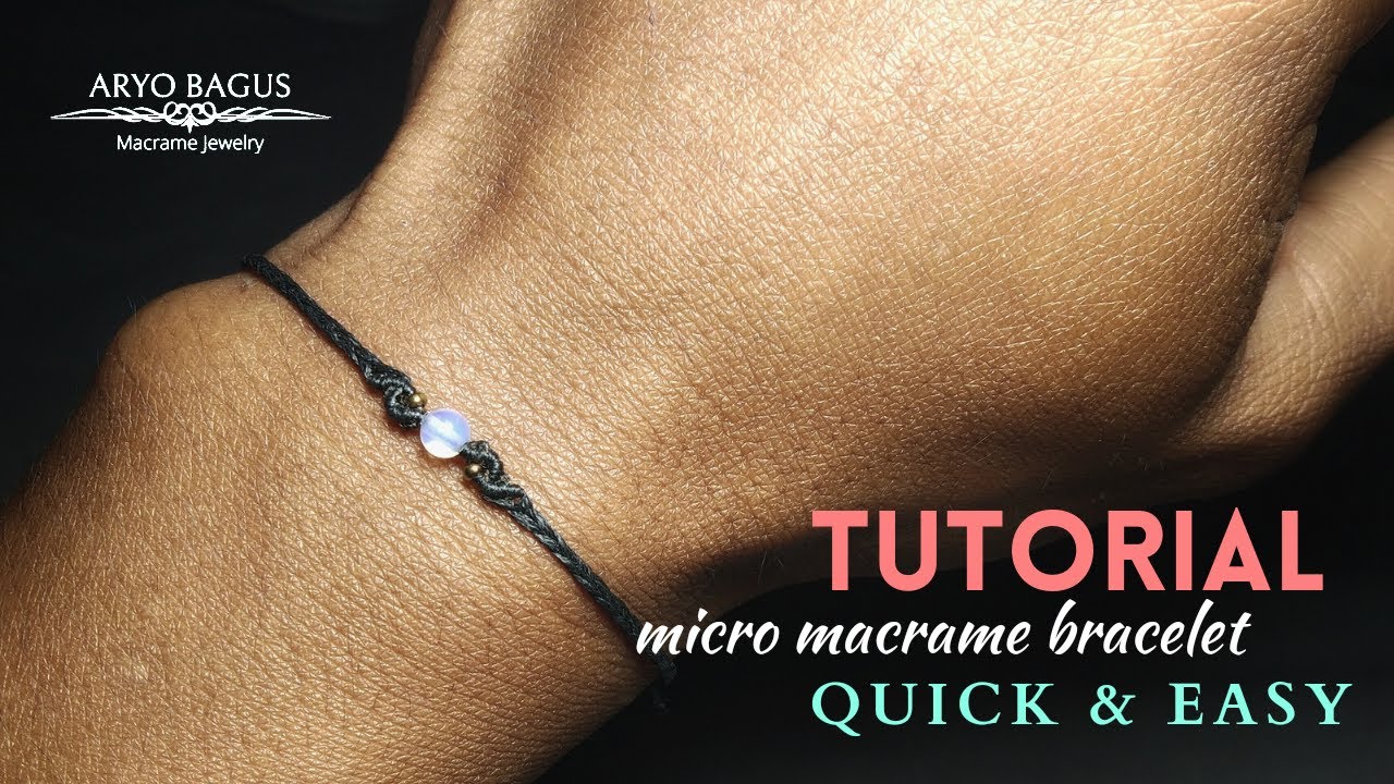 macrame bracelet tutorial easy #macrametutorial #tutorialgelang