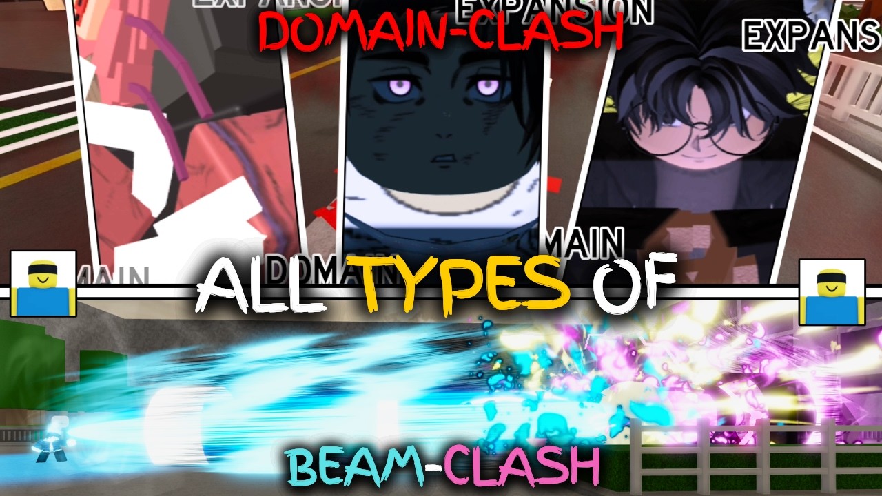 ALL TYPES OF DOMAIN CLASH AND BEAM CLASH IN JUJUTSU SHENANIGANS UPDATE V1.75