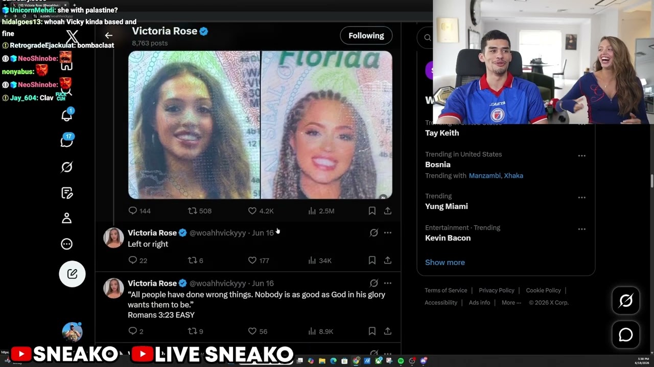 SNEAKO Goes Through Woah Vicky's Odd Twitter Posts