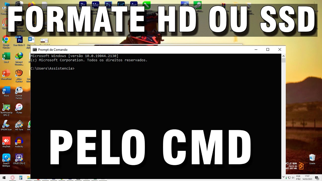 Como Formatar HD ou SSD pele CMD  do Windows Prompt de Comando (SUPER F&Aacute;CIL)