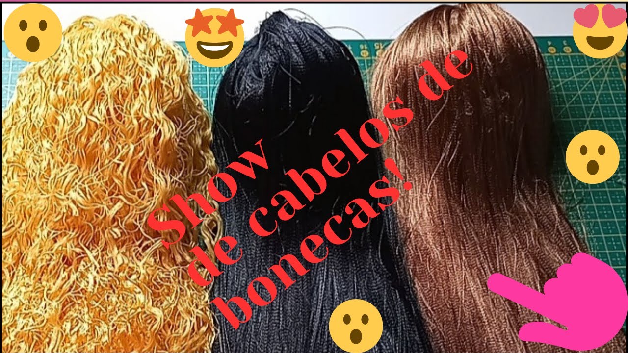 Como fazer cabelos de bonecas em fios de tecidos de cetim!