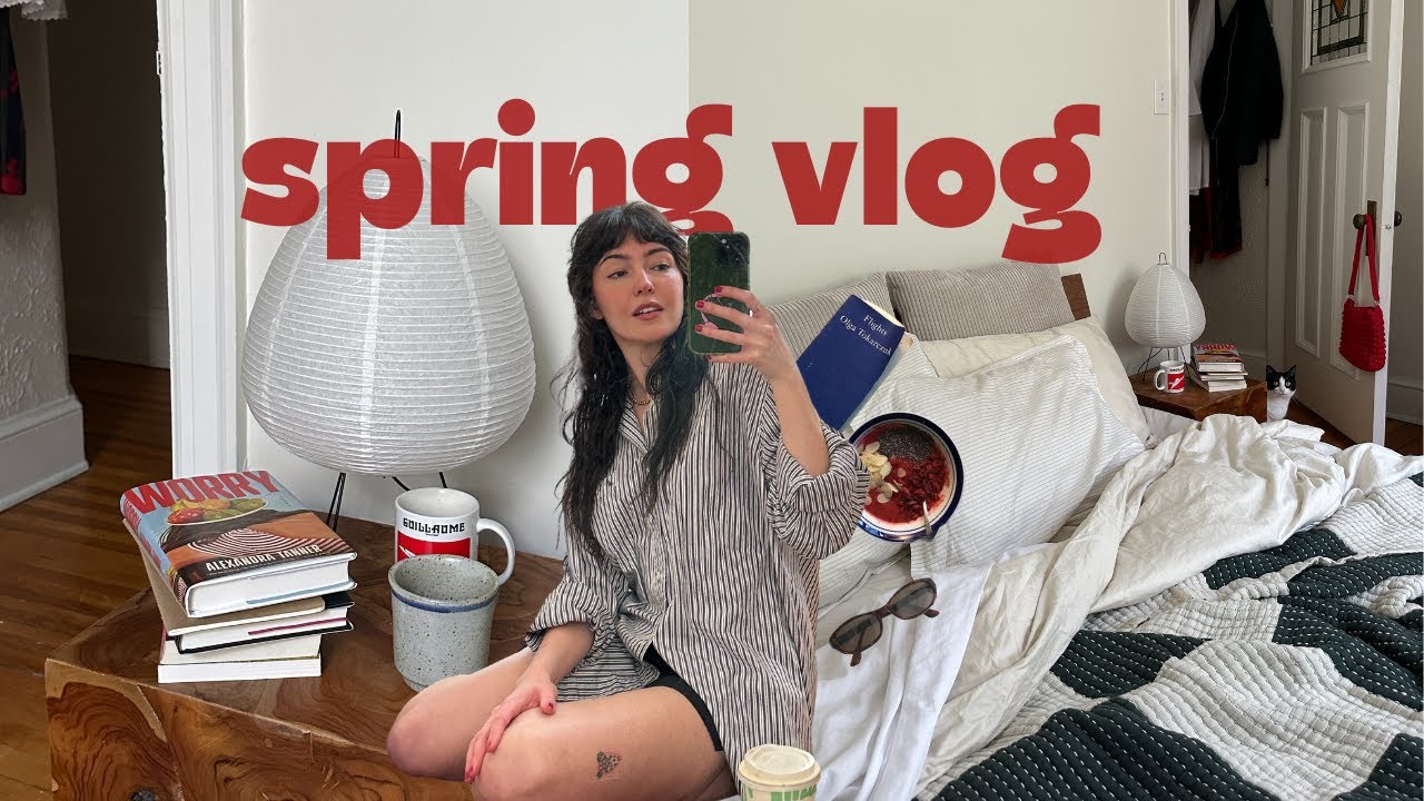 Spring vlog: chatty get ready with me, apartment redecorating, thrifting