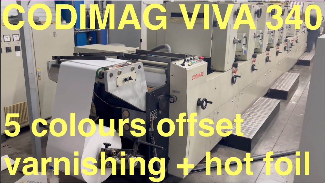 Codimag Viva 340 5 colours + varnishing + hot foil stamping semi rotative offset label press