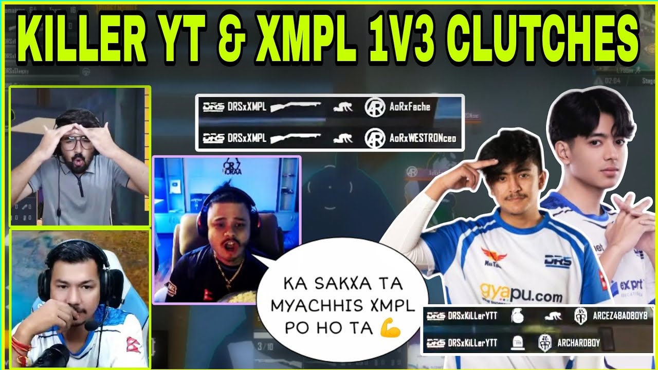 Streamers Shocking Reaction on DRS Killer YT & DRS XMPL 1v3 Clutch at PMSL | Clash with kvn