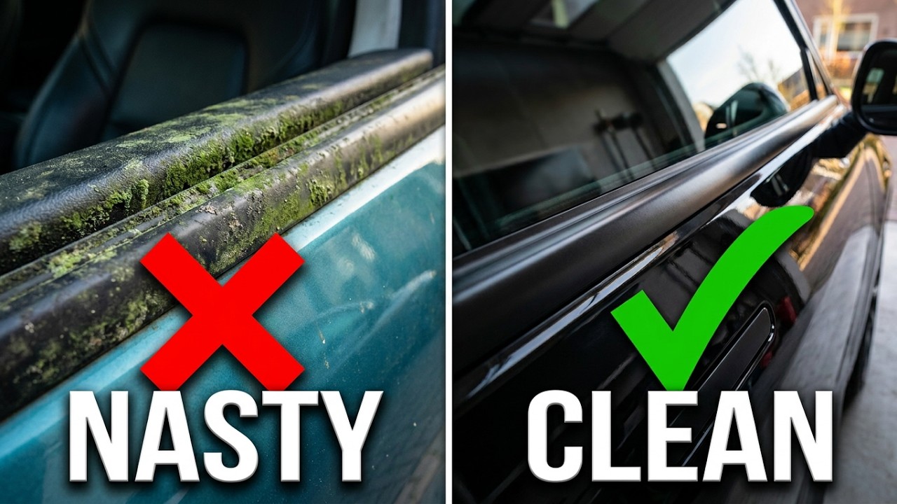 My trick to clean nasty green dirt in car window rubber seal