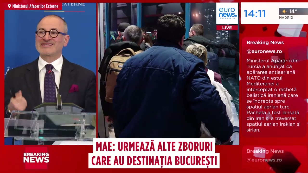 MAE: Repatrierile din regiune depind de redeschiderea spațiului aerian