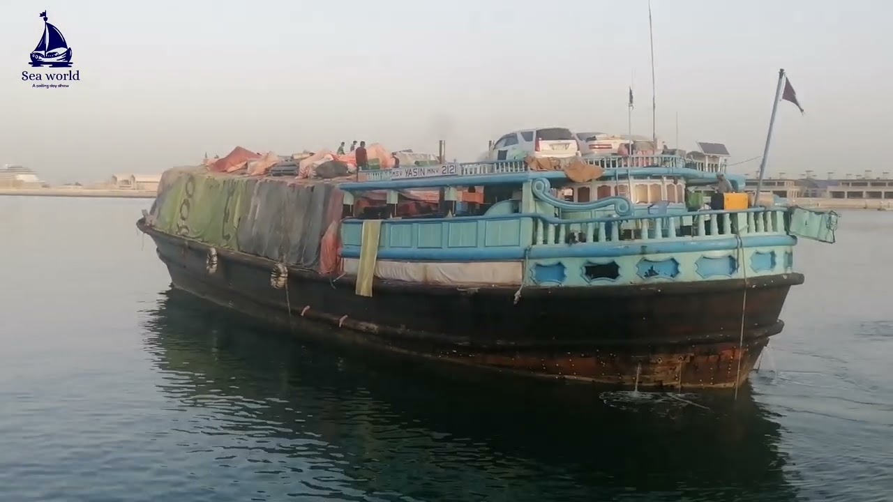 Indian Dhow boat ready to sail msv yasin mnv 2121 Dubai wooden Dhow boat