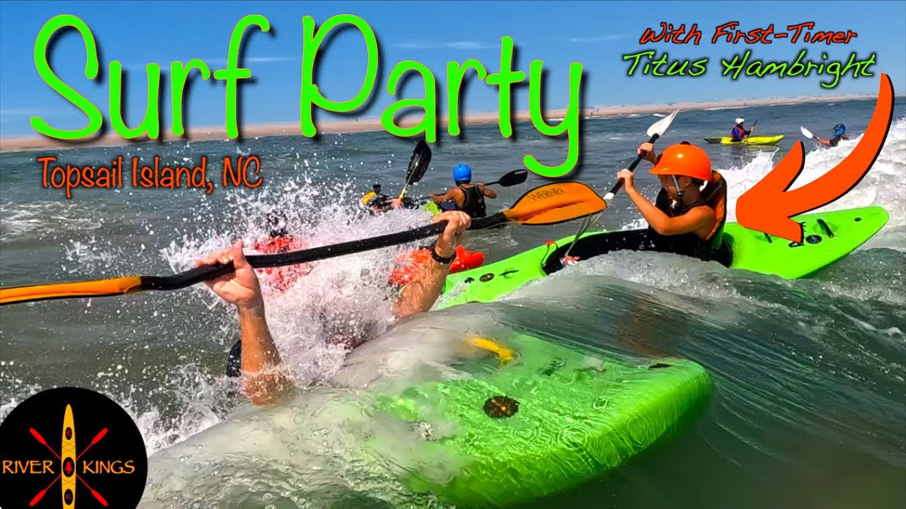 Kayak Surfing in the Ocean