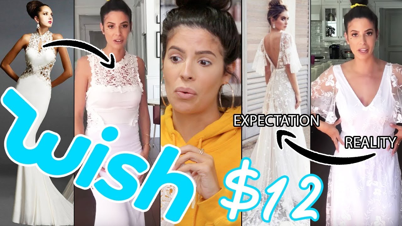 I TRIED ON WEDDING DRESSES FROM WISH!!