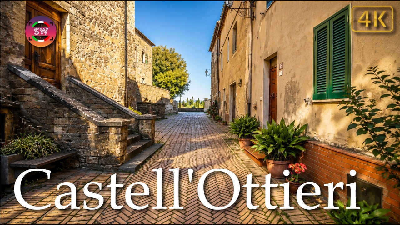 Castell'Ottieri (Tuscany), Italy【Walking Tour】History in Subtitles - 4K