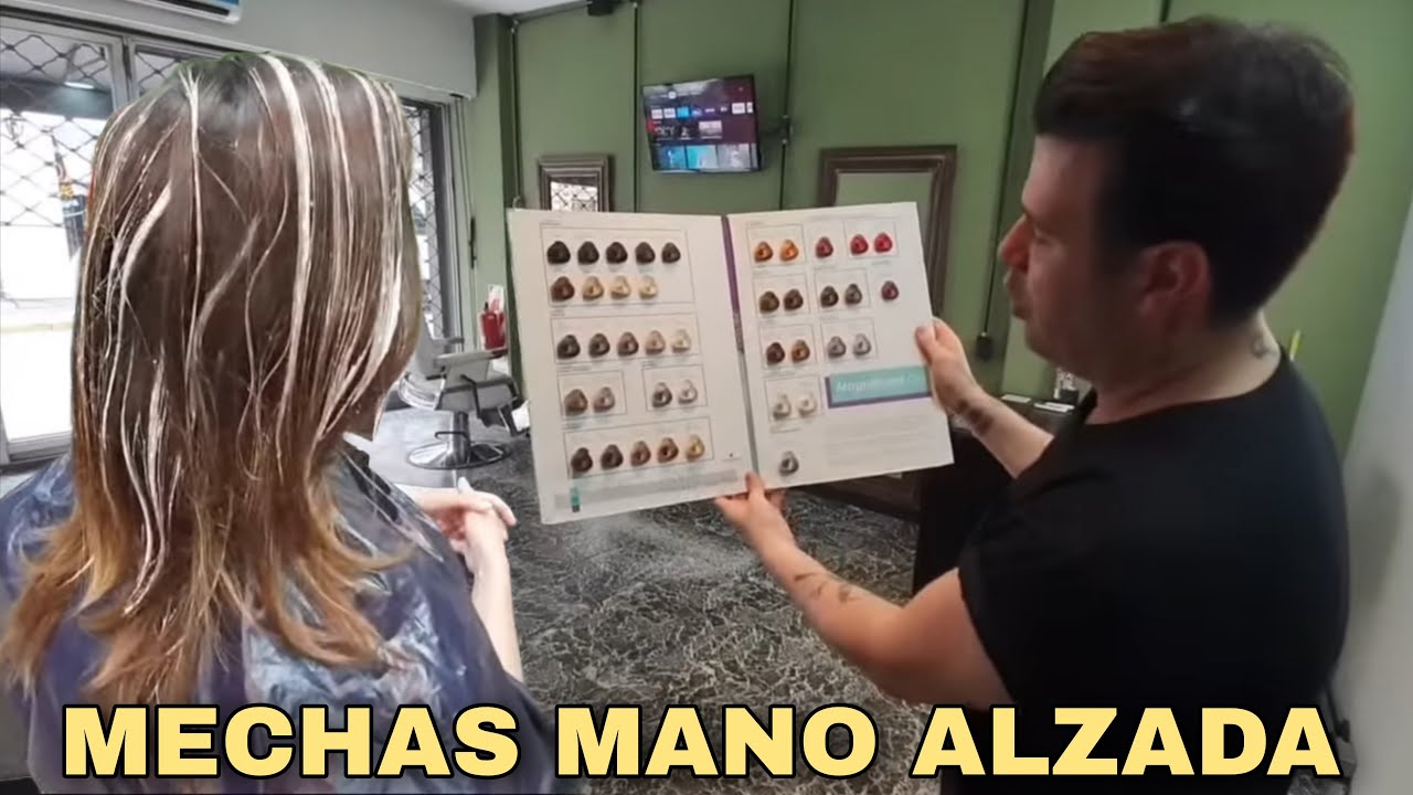 Mechas MANO ALZADA técnica y fórmulas de TINTE