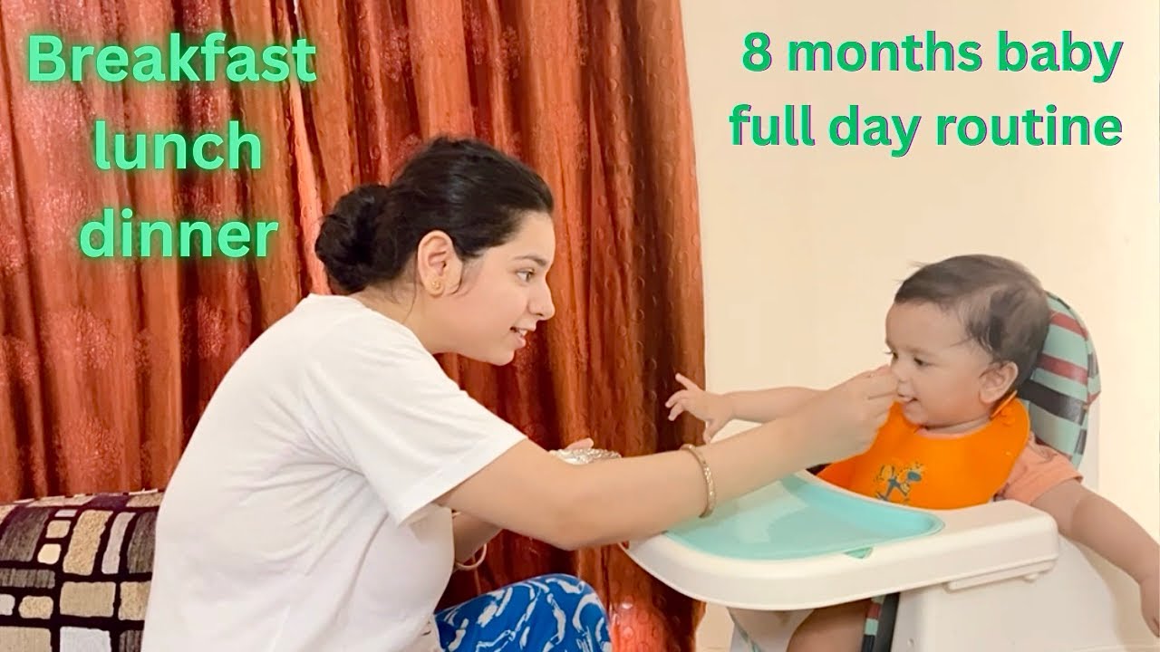 My 8 month baby routine | easy solid food recipe | breakfast lunch dinner