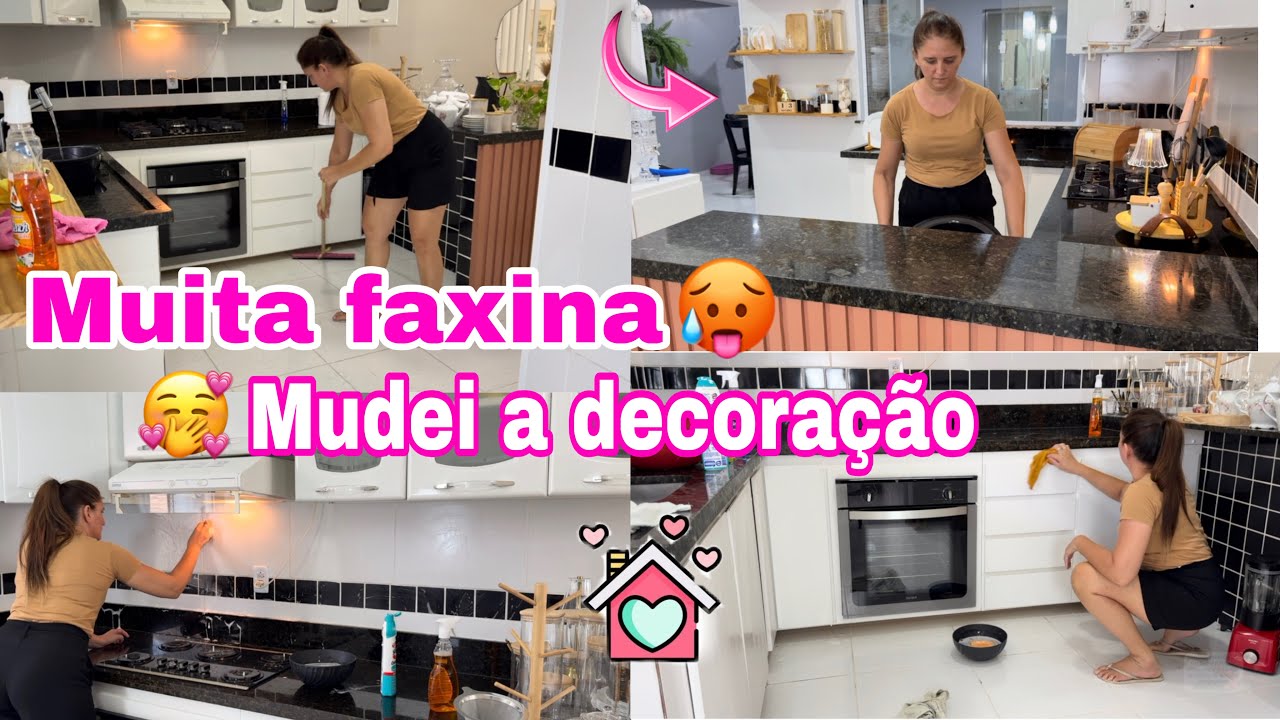 FAXINA🪣NA COZINHA🥵MUDEI A DECORAÇÃO🥰FICOU LINDA😍BEM CILM🤩🤌TAVA TÃO ENGORDURADA😫😰FICOU BRILHANDO✨PAZ🙌