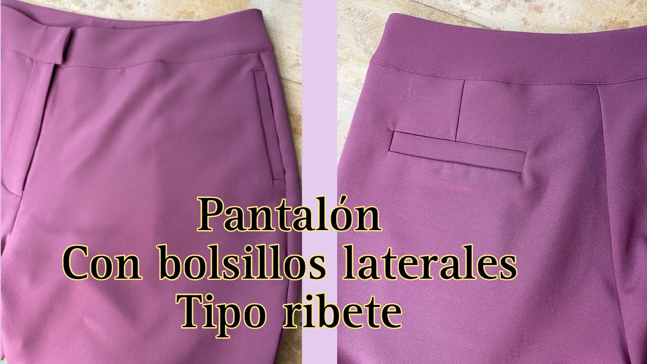 Pantalón con bolsillos laterales tipo ribete 