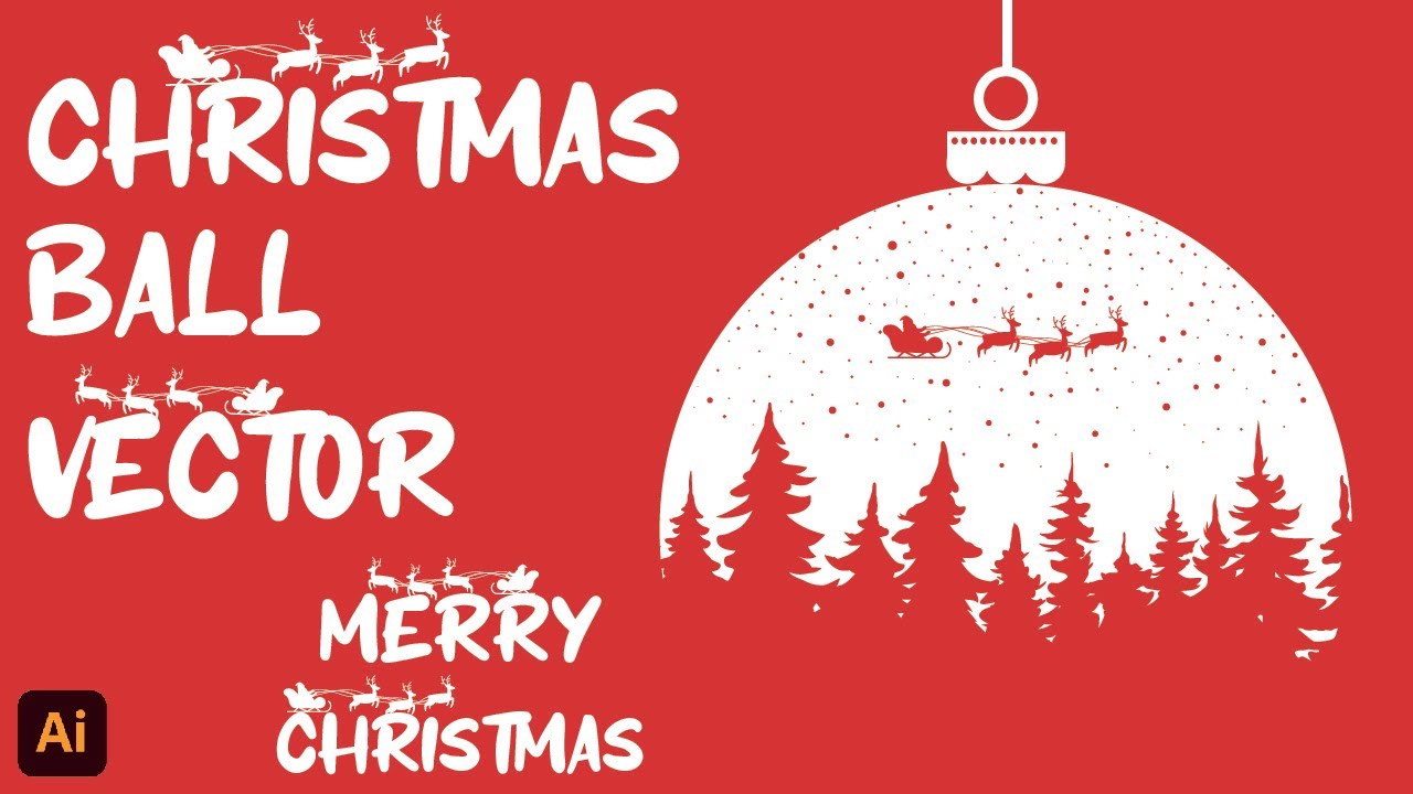 Merry Christmas | Christmas Ball Vector in Illustrator | Illustrator | SAS