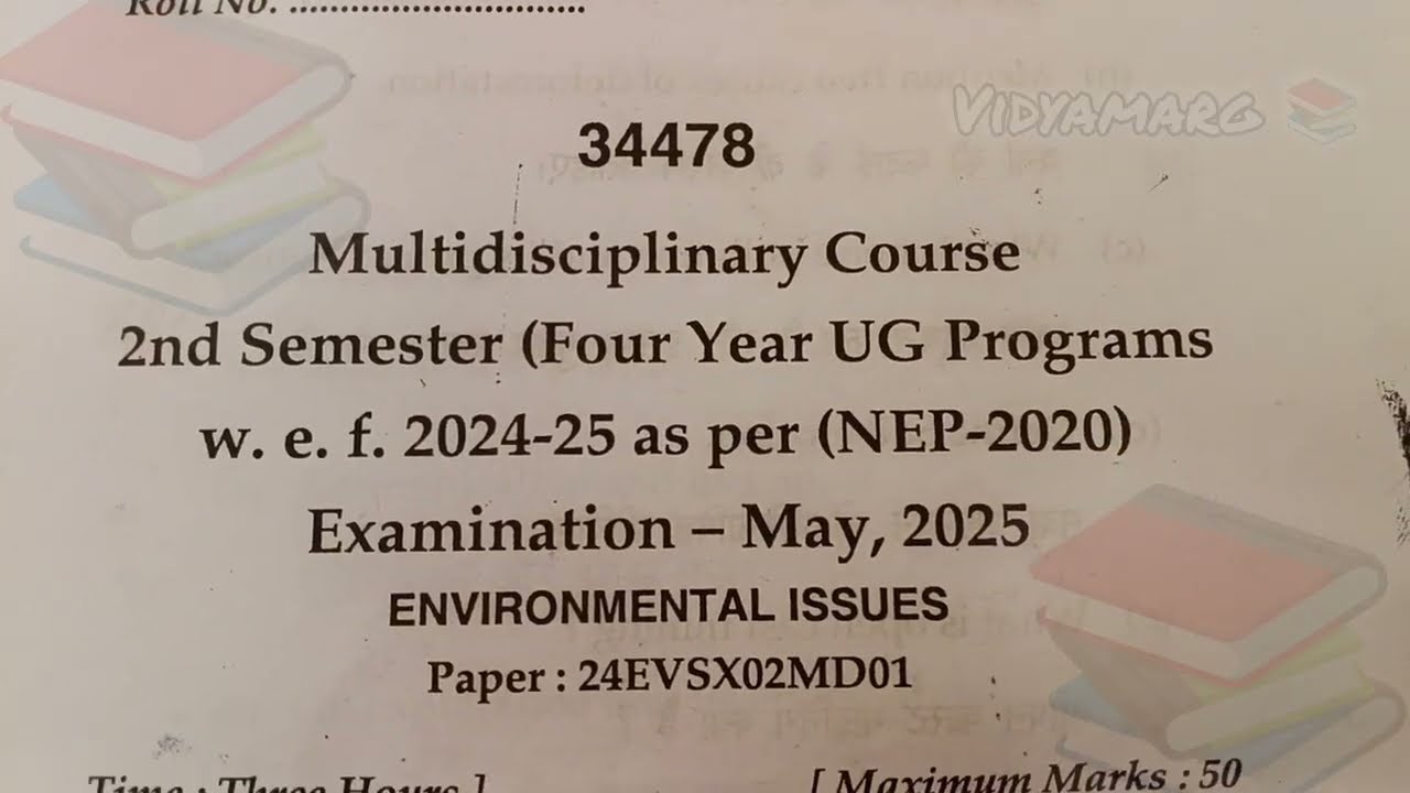 B.com 2nd semester | Environmental Issues| 2025 question paper mdu #ytvideos #bcom #evs #mdu 